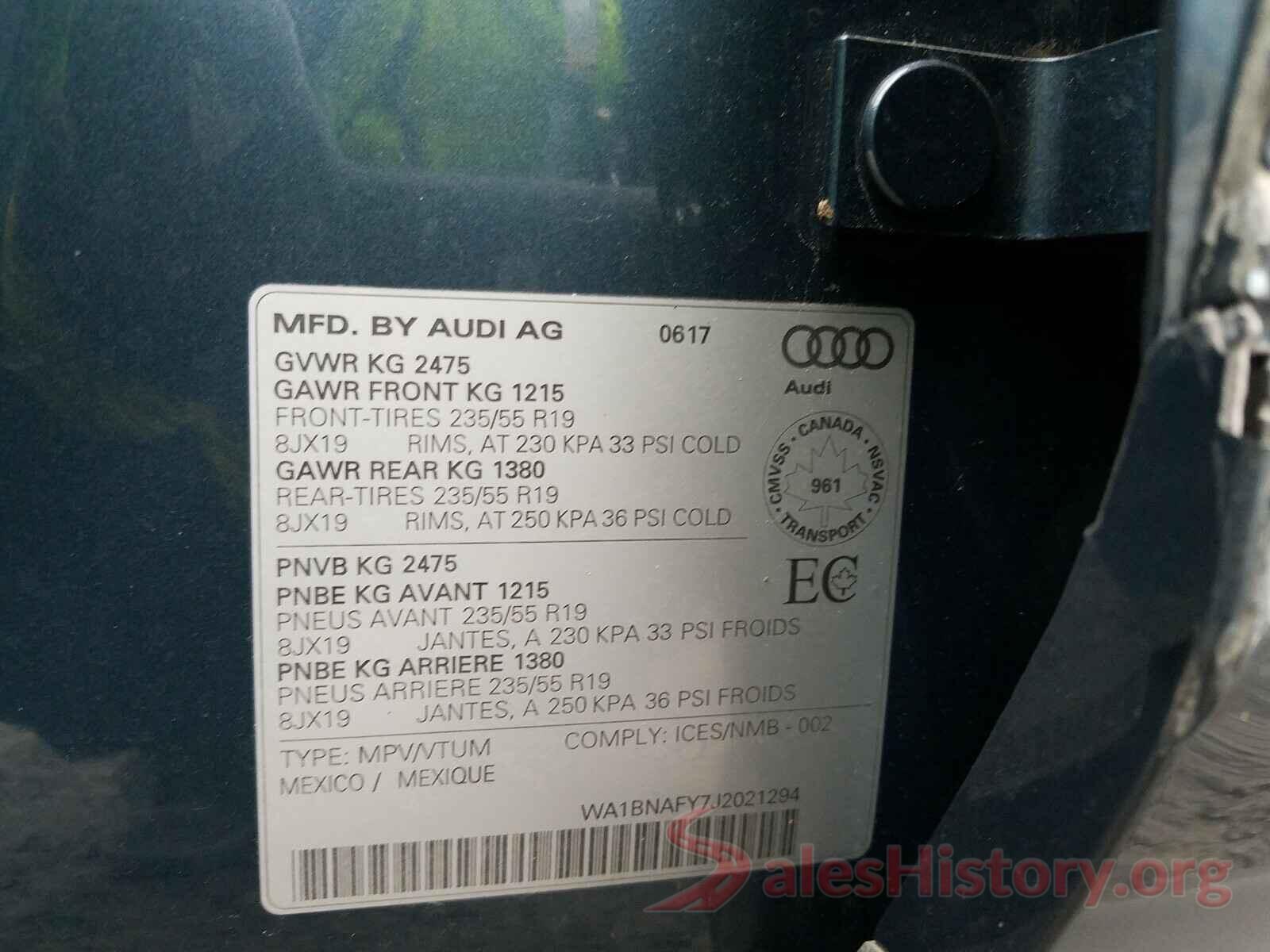 WA1BNAFY7J2021294 2018 AUDI Q5