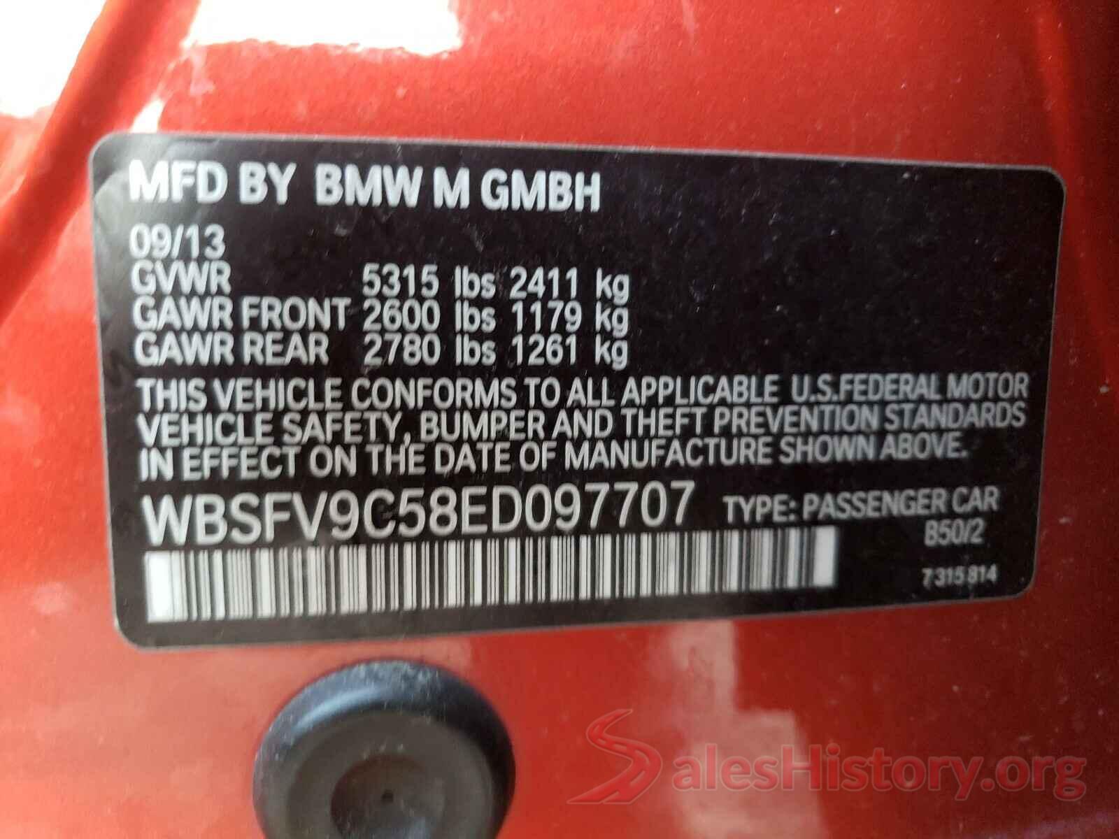 WBSFV9C58ED097707 2014 BMW M5