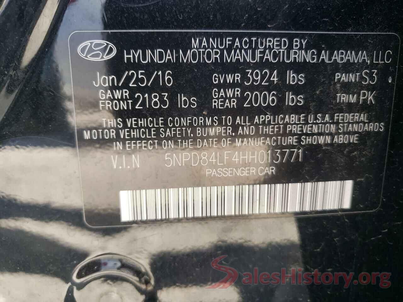 5NPD84LF4HH013771 2017 HYUNDAI ELANTRA