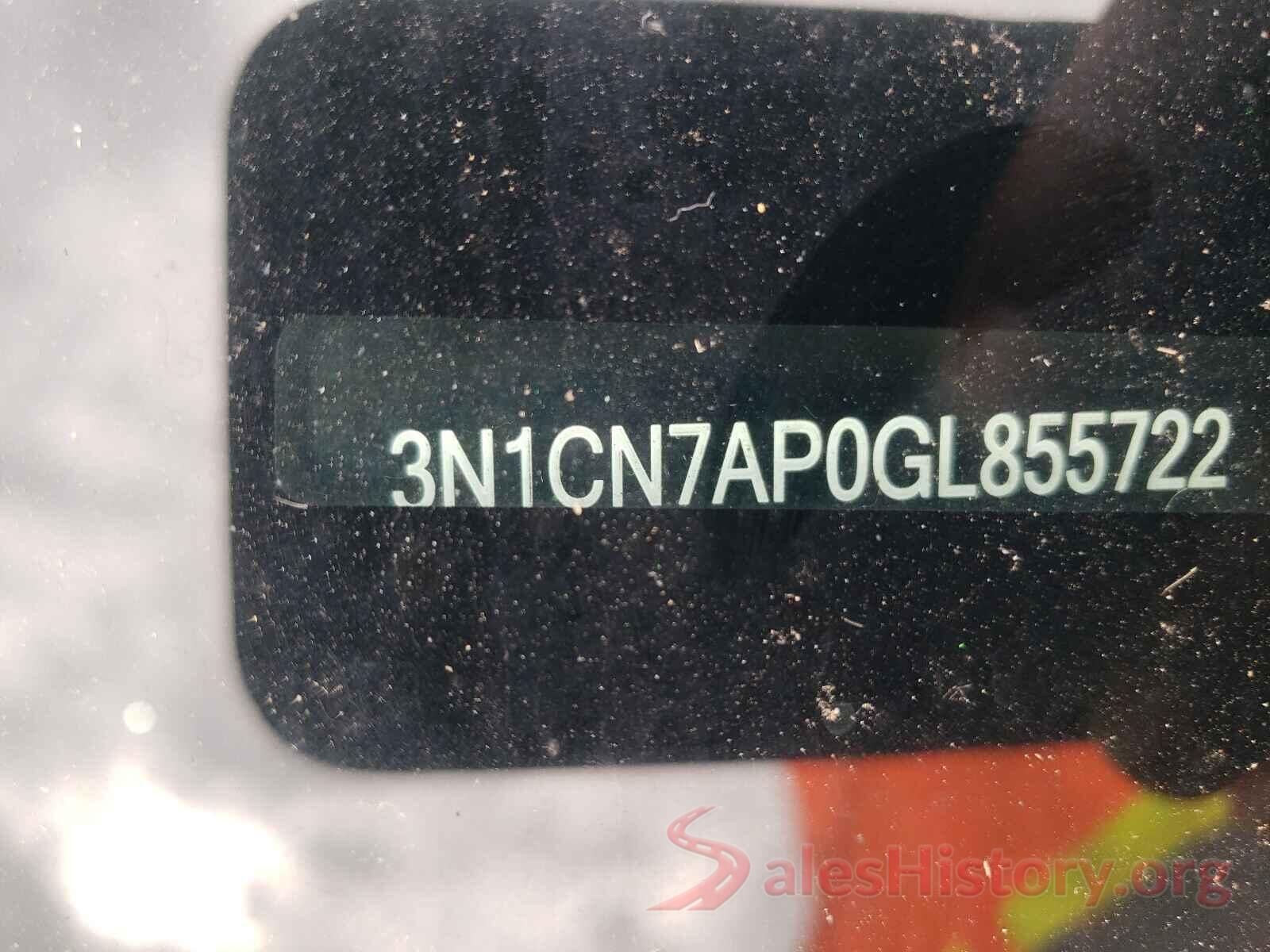 3N1CN7AP0GL855722 2016 NISSAN VERSA