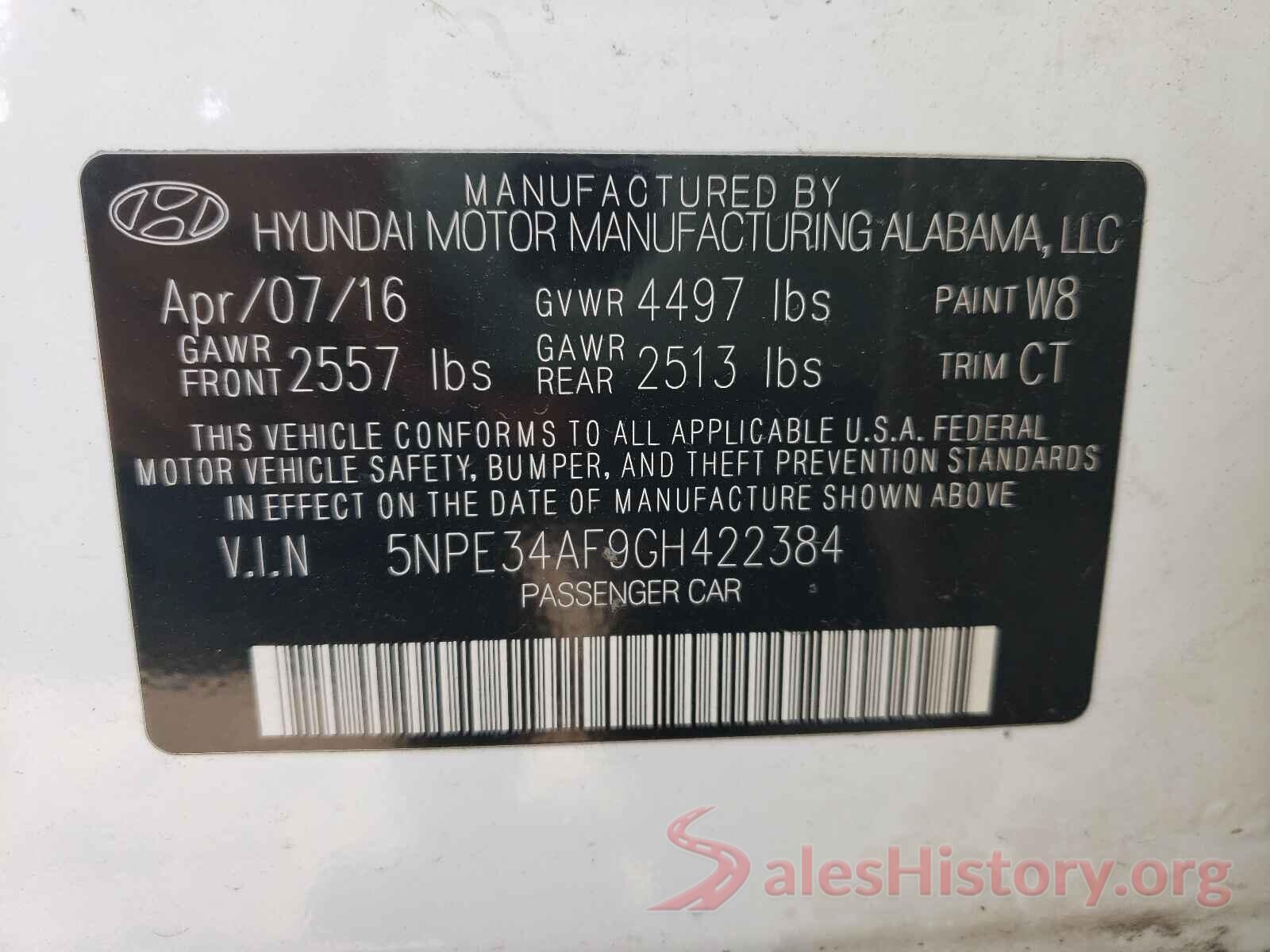 5NPE34AF9GH422384 2016 HYUNDAI SONATA