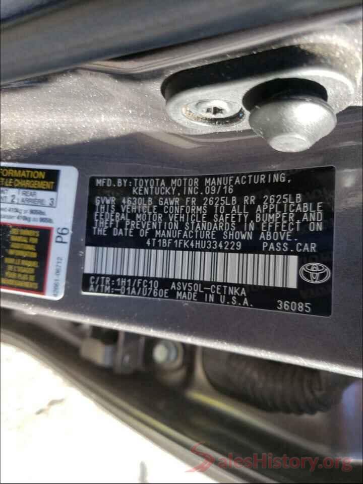 4T1BF1FK4HU334229 2017 TOYOTA CAMRY