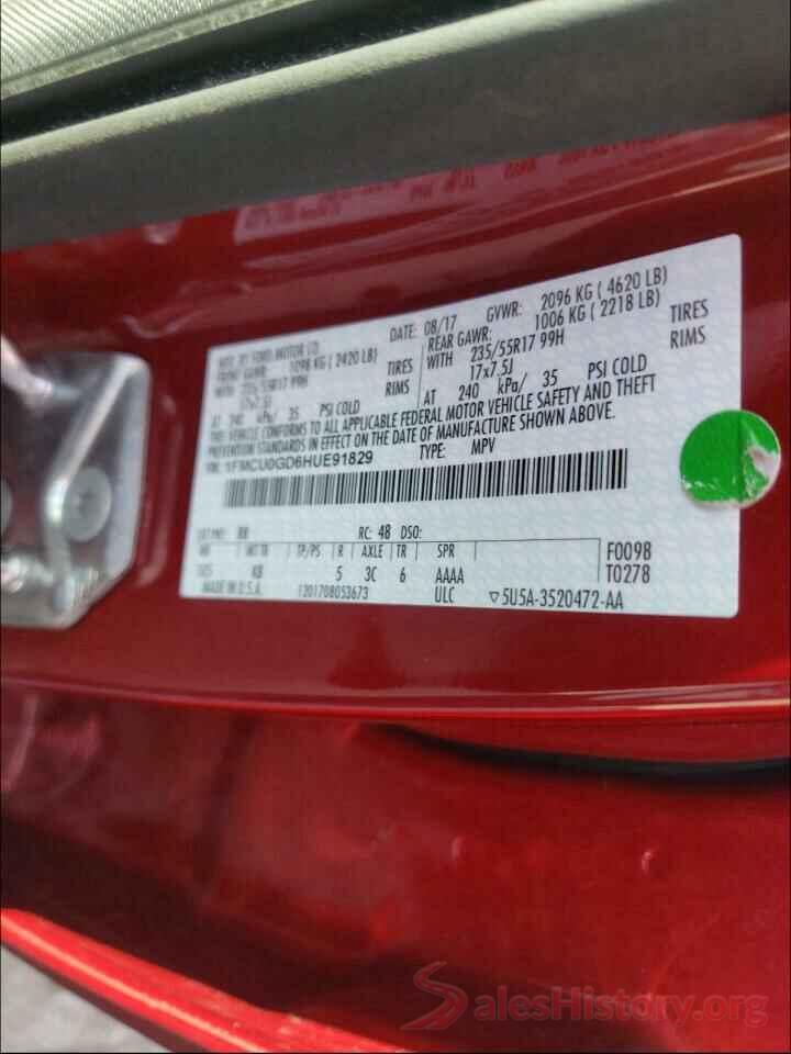 1FMCU0GD6HUE91829 2017 FORD ESCAPE