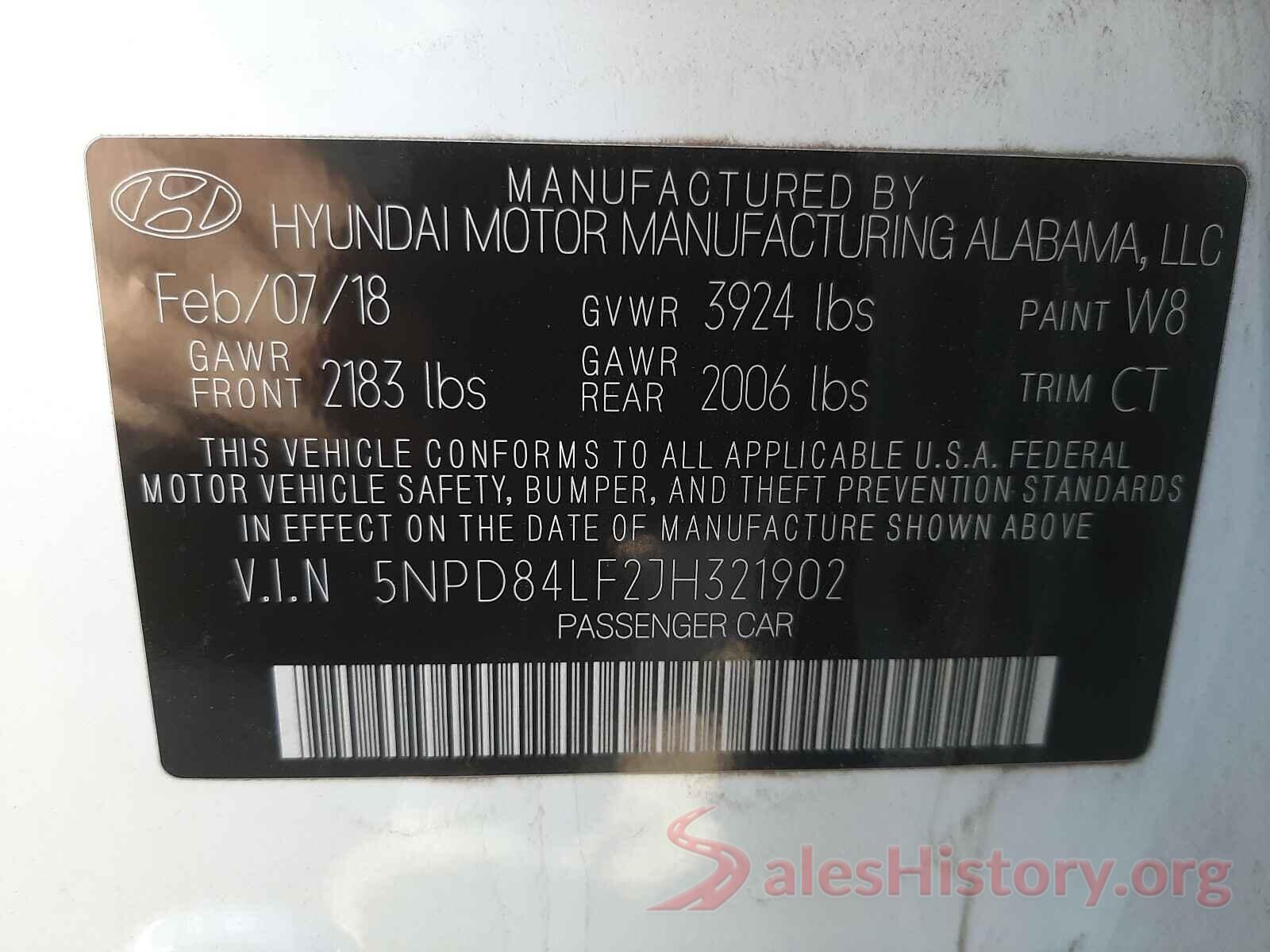 5NPD84LF2JH321902 2018 HYUNDAI ELANTRA