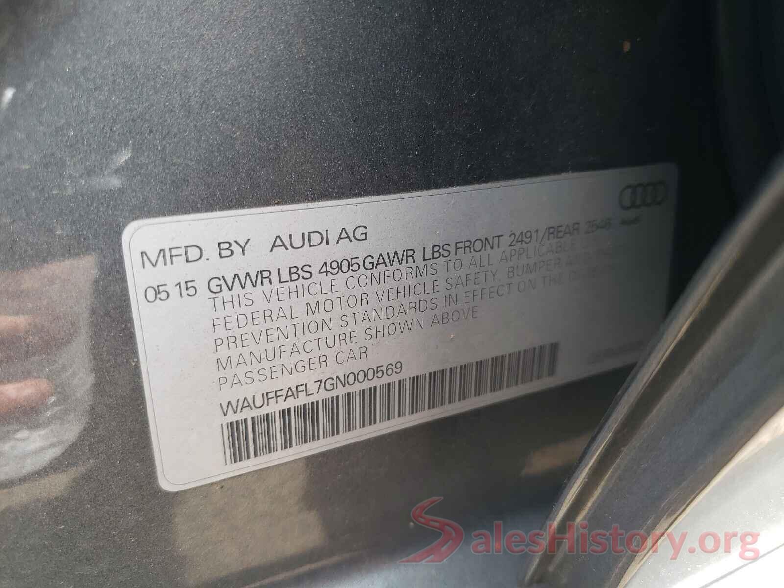 WAUFFAFL7GN000569 2016 AUDI A4