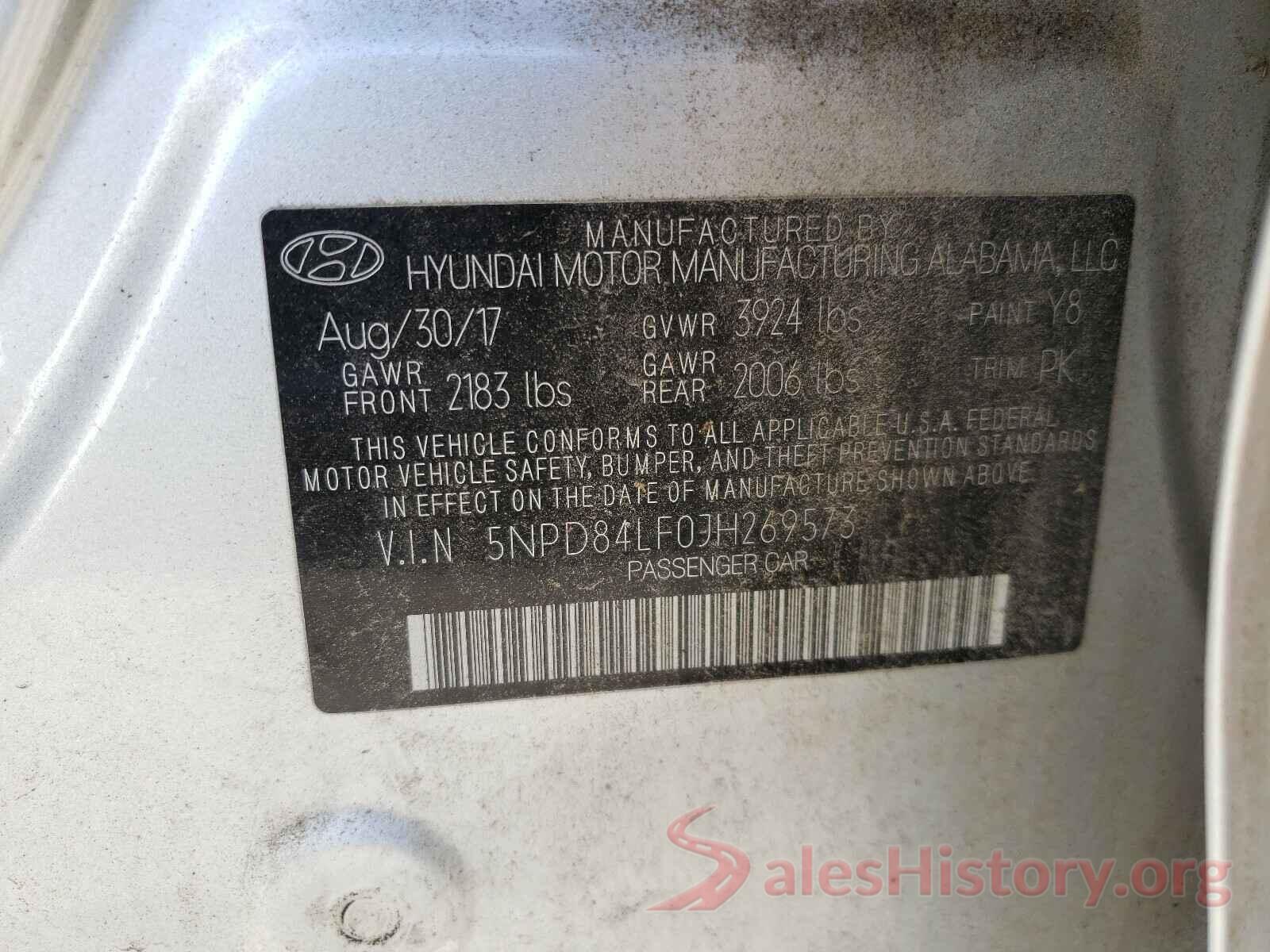 5NPD84LF0JH269573 2018 HYUNDAI ELANTRA