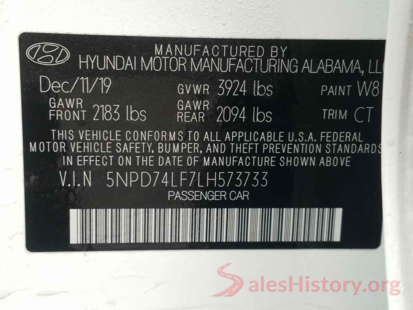 5NPD74LF7LH573733 2020 HYUNDAI ELANTRA