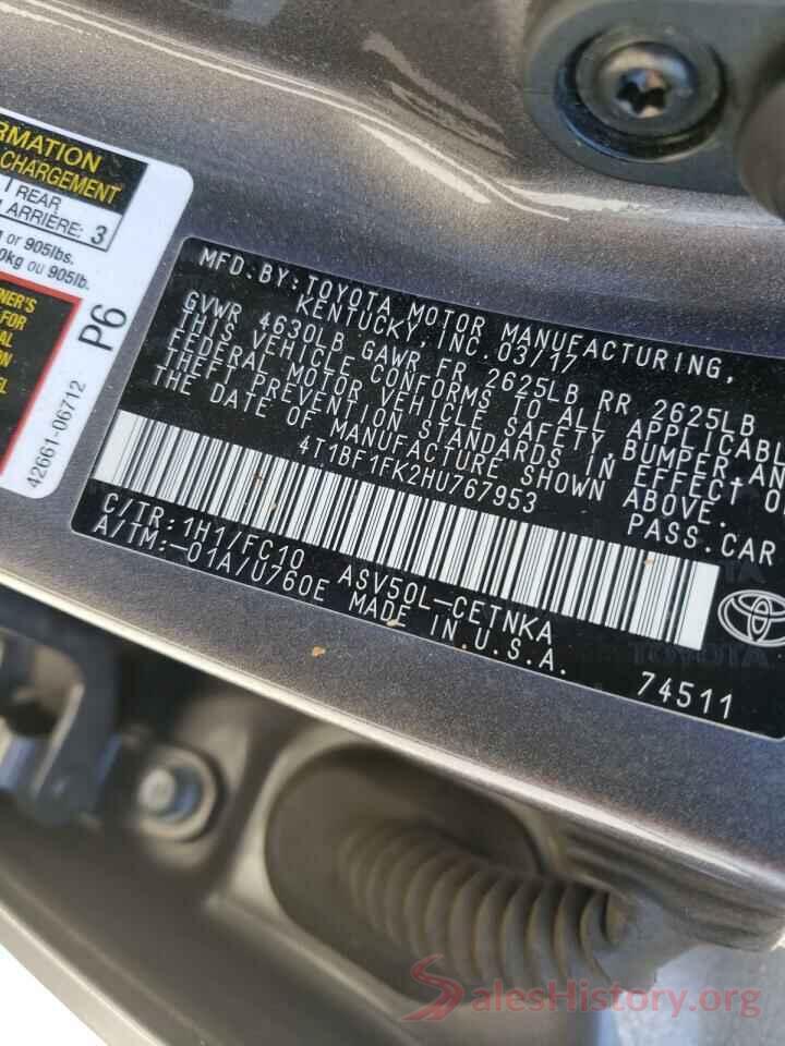 4T1BF1FK2HU767953 2017 TOYOTA CAMRY