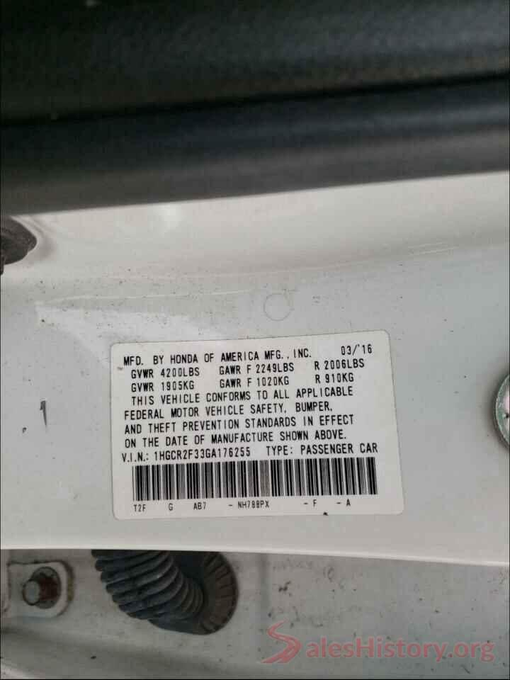 1HGCR2F33GA176255 2016 HONDA ACCORD