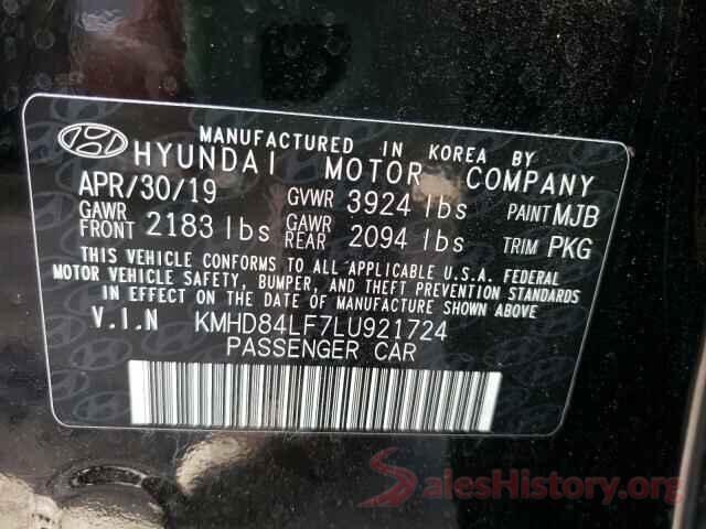 KMHD84LF7LU921724 2020 HYUNDAI ELANTRA