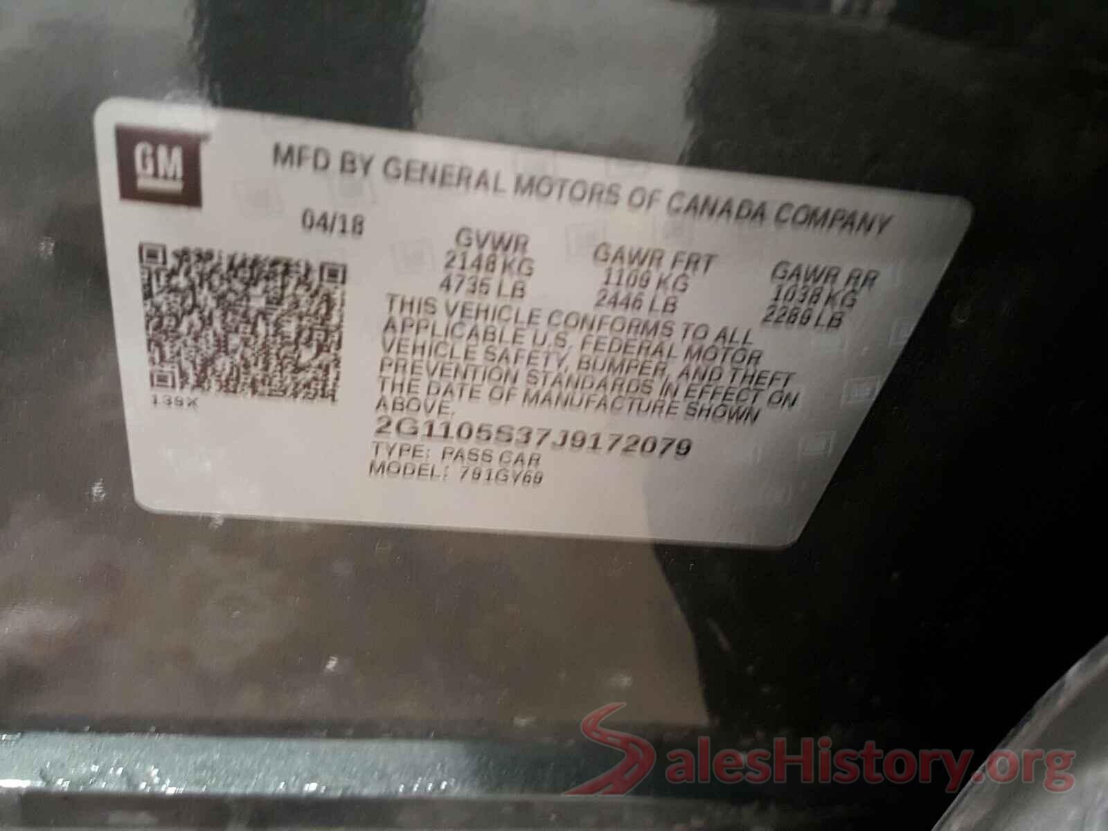 2G1105S37J9172079 2018 CHEVROLET IMPALA