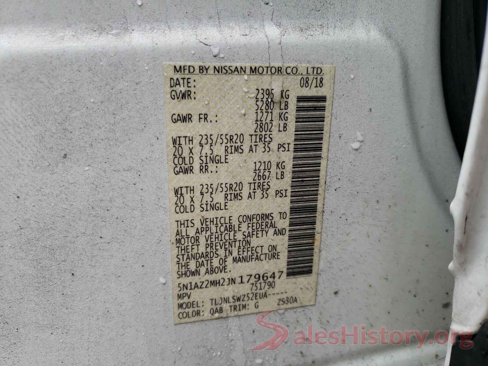 5N1AZ2MH2JN179647 2018 NISSAN MURANO