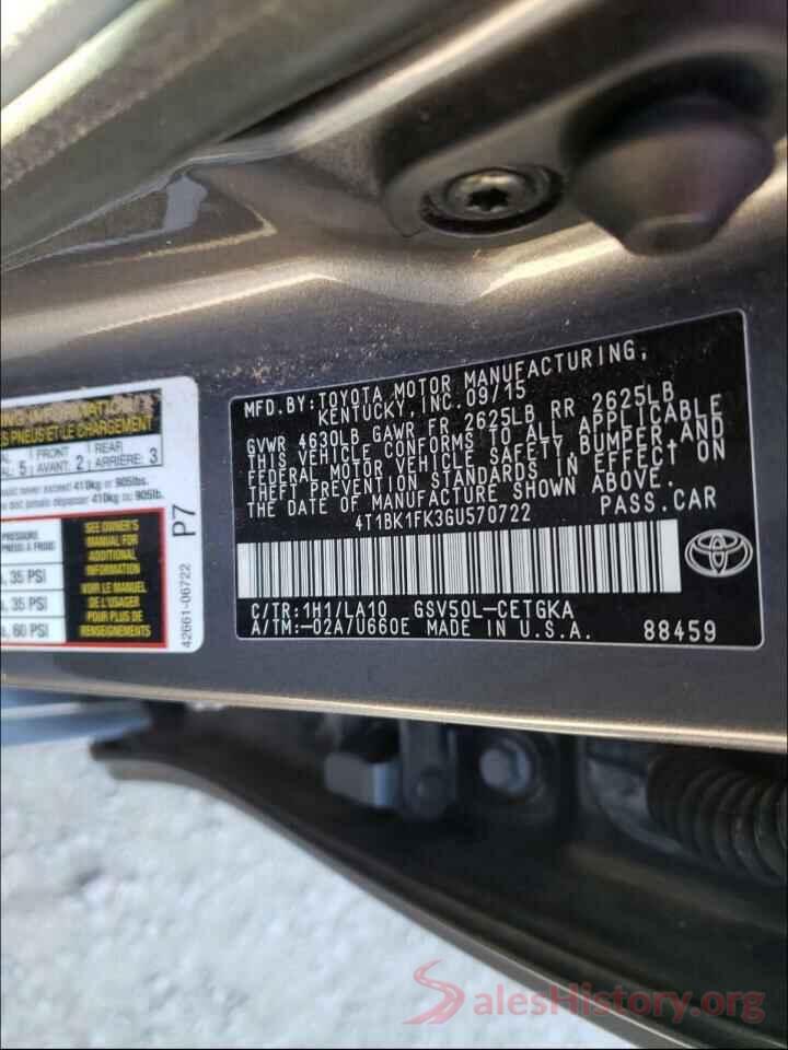 4T1BK1FK3GU570722 2016 TOYOTA CAMRY