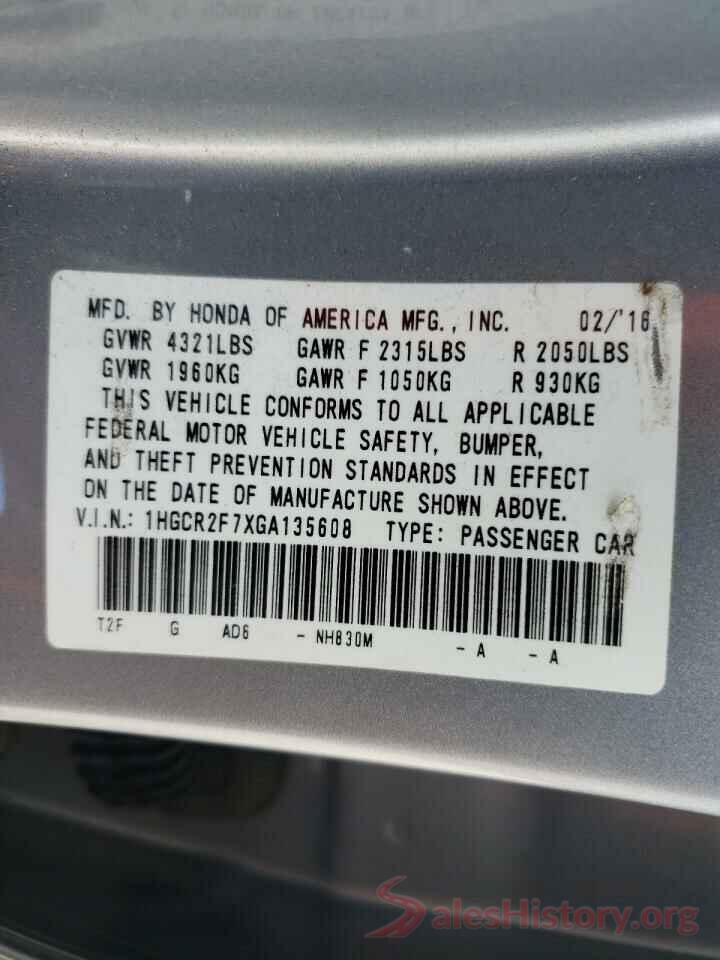 1HGCR2F7XGA135608 2016 HONDA ACCORD