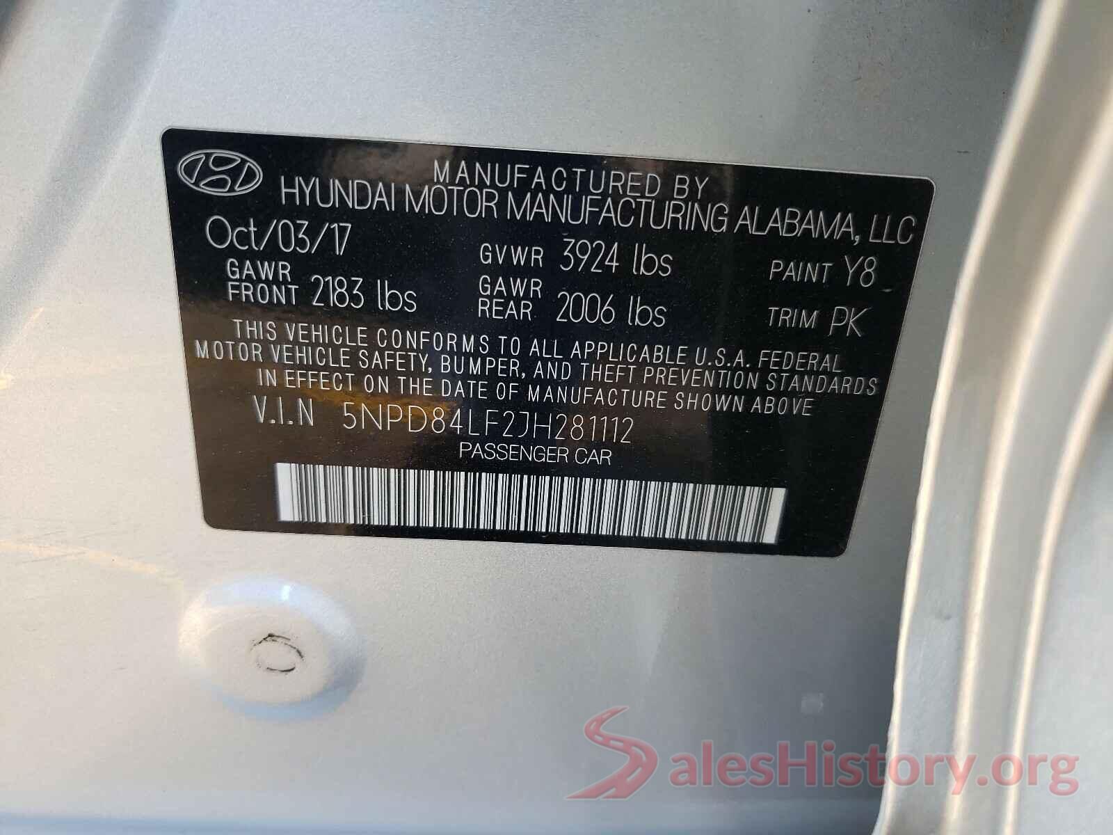 5NPD84LF2JH281112 2018 HYUNDAI ELANTRA