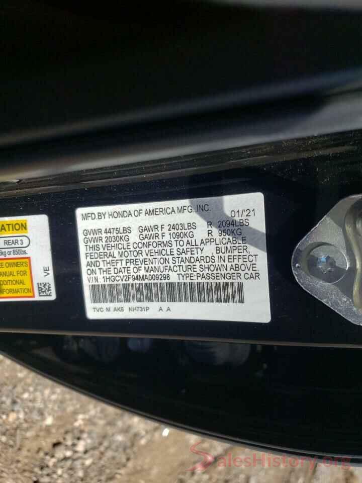 1HGCV2F94MA009298 2021 HONDA ACCORD