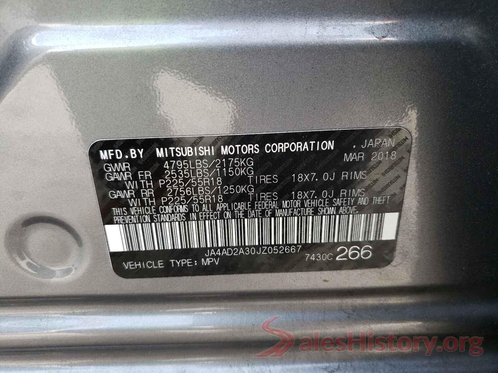 JA4AD2A30JZ052667 2018 MITSUBISHI OUTLANDER