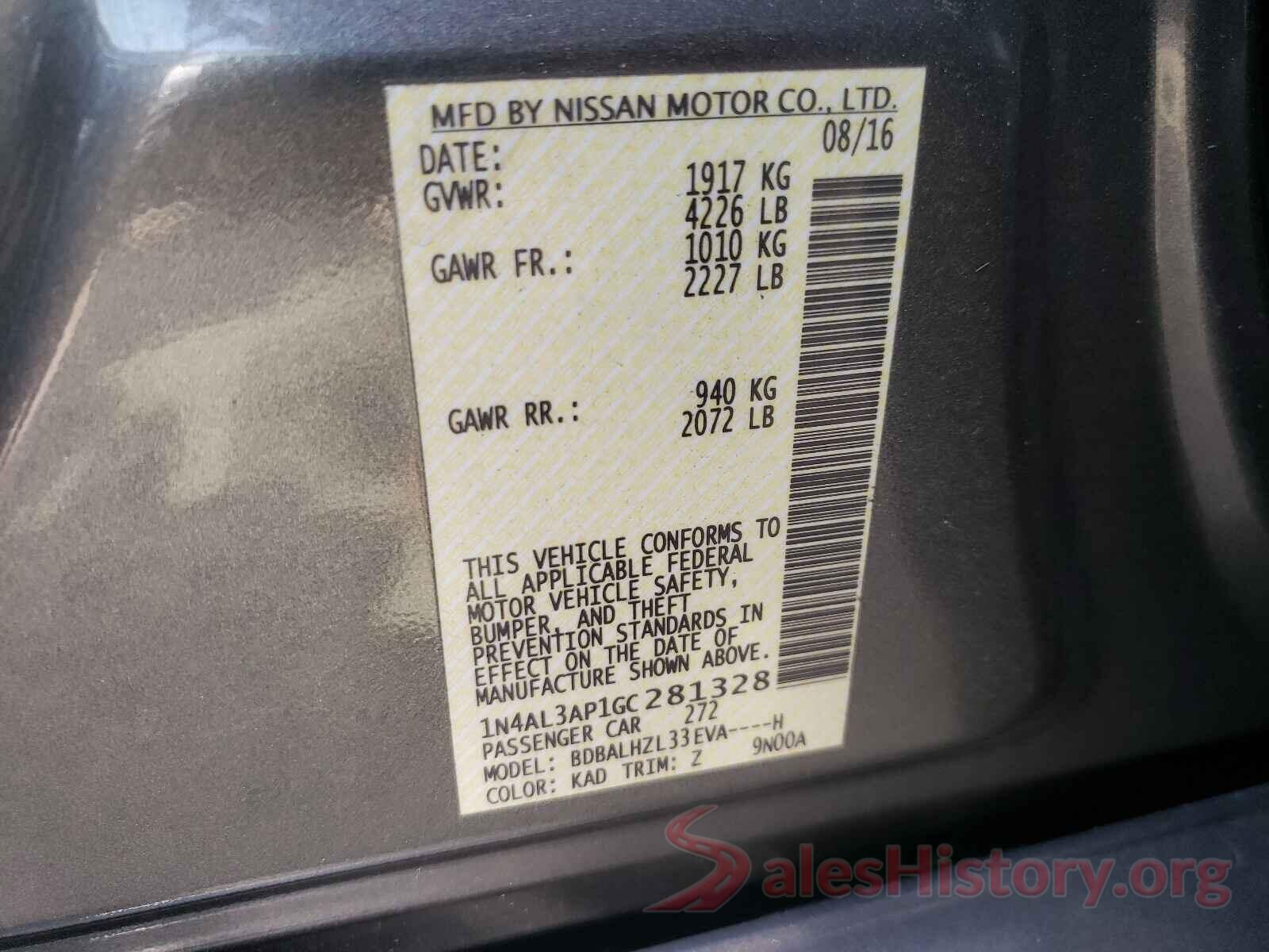 1N4AL3AP1GC281328 2016 NISSAN ALTIMA