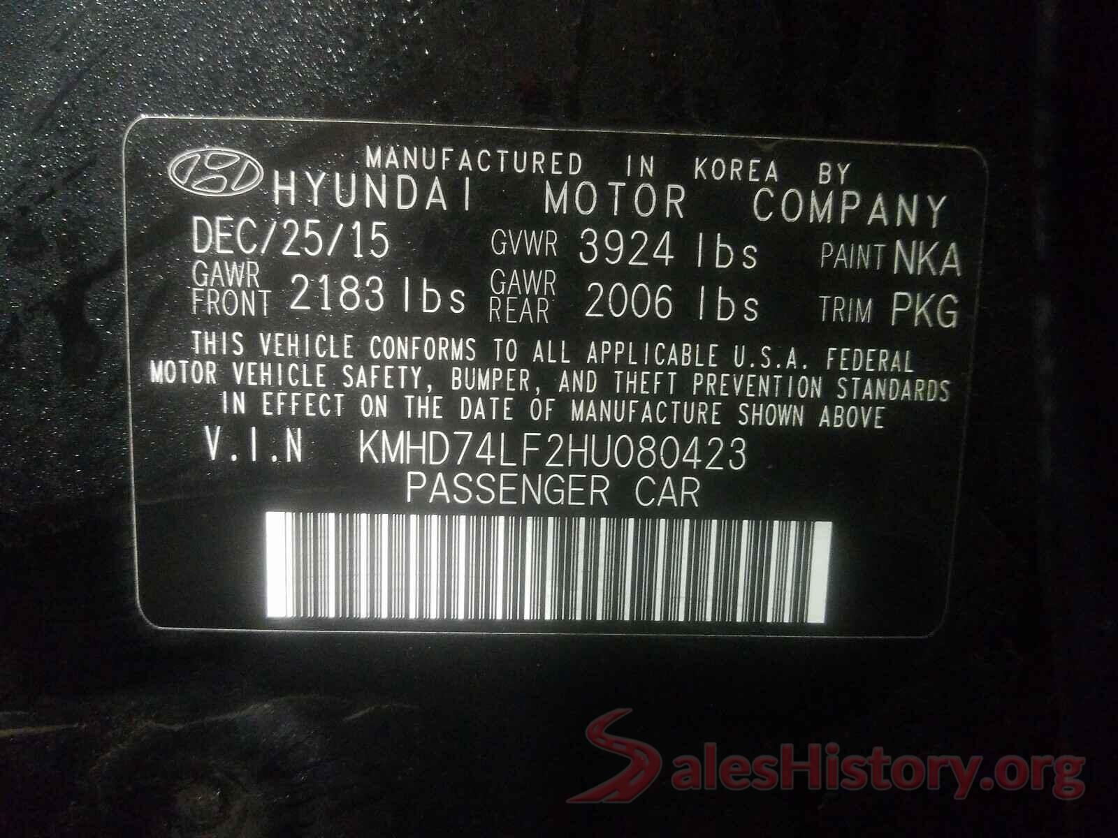 KMHD74LF2HU080423 2017 HYUNDAI ELANTRA