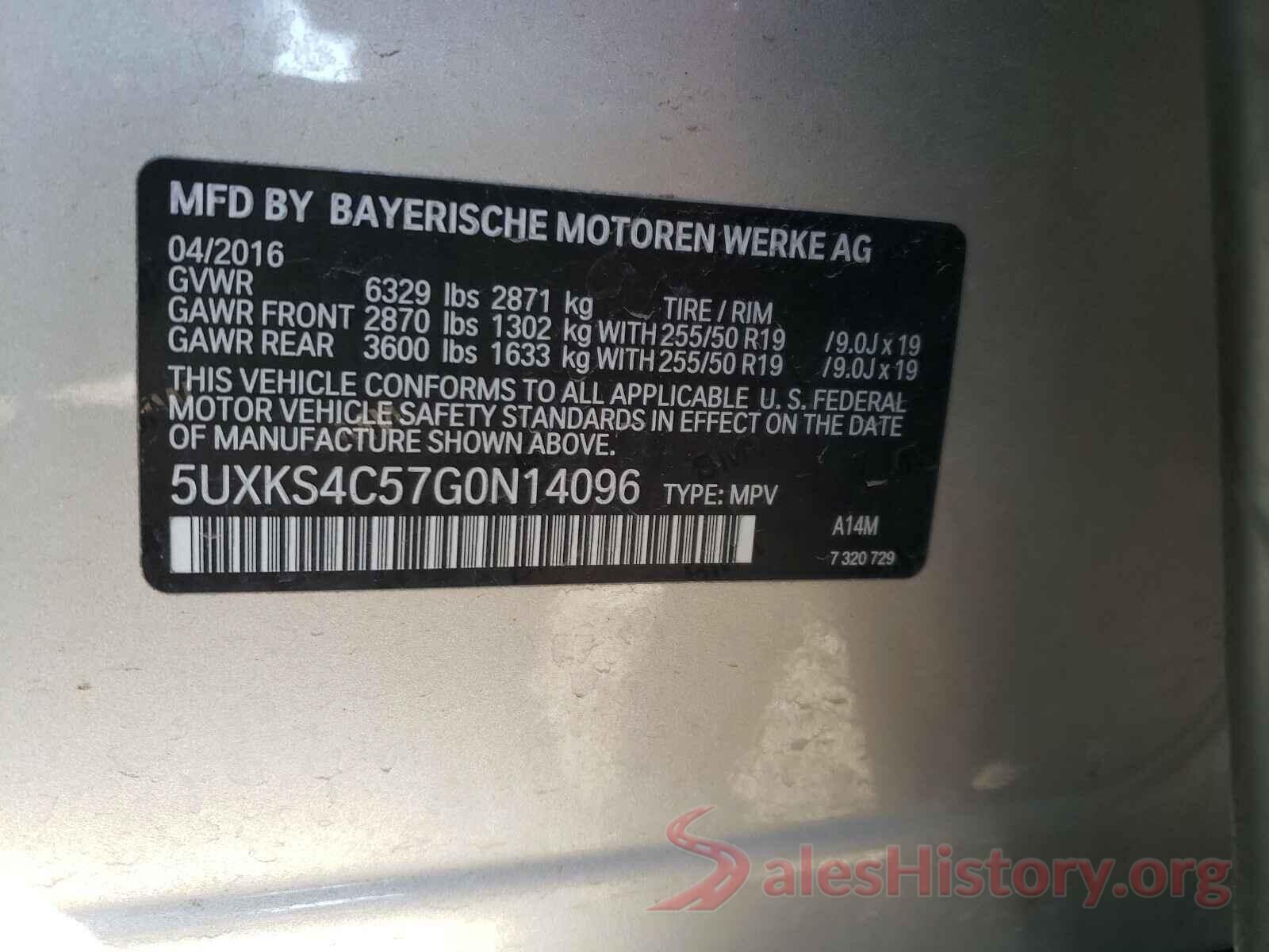 5UXKS4C57G0N14096 2016 BMW X5