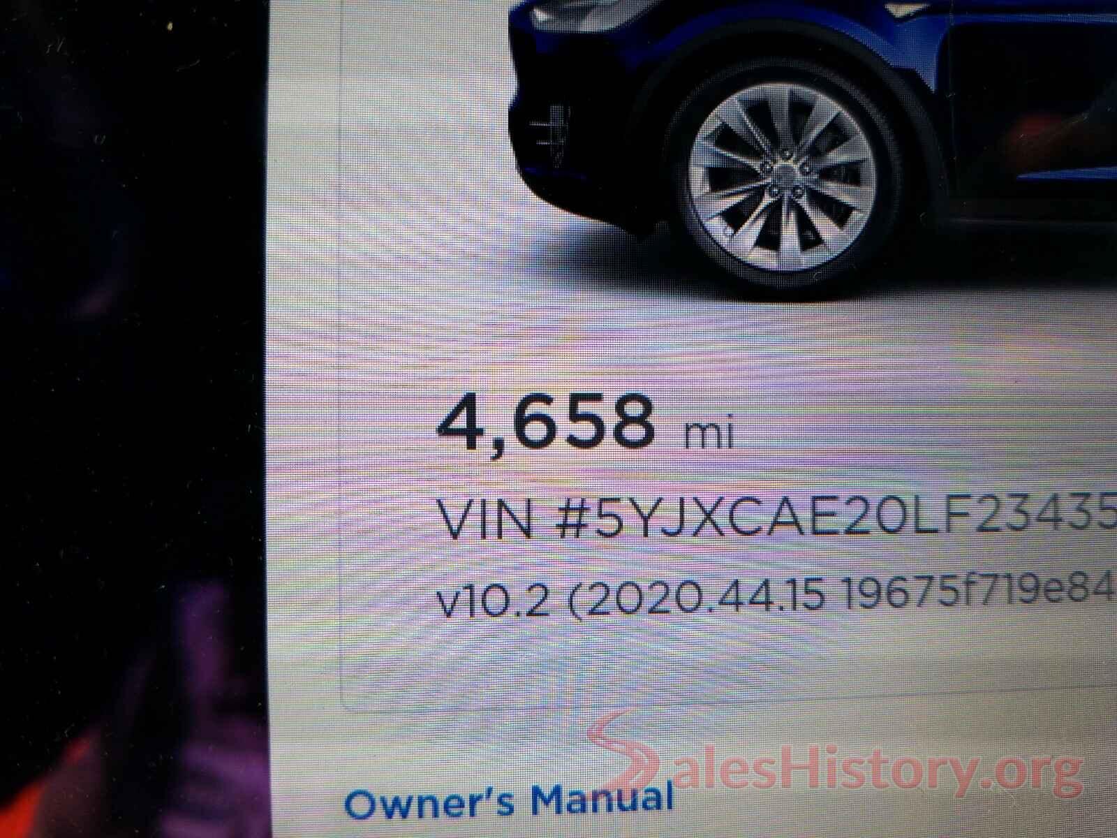 5YJXCAE20LF234358 2020 TESLA MODEL X