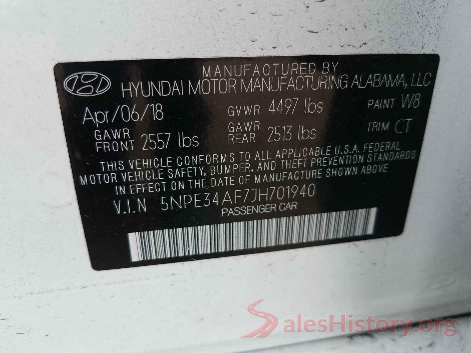 5NPE34AF7JH701940 2018 HYUNDAI SONATA