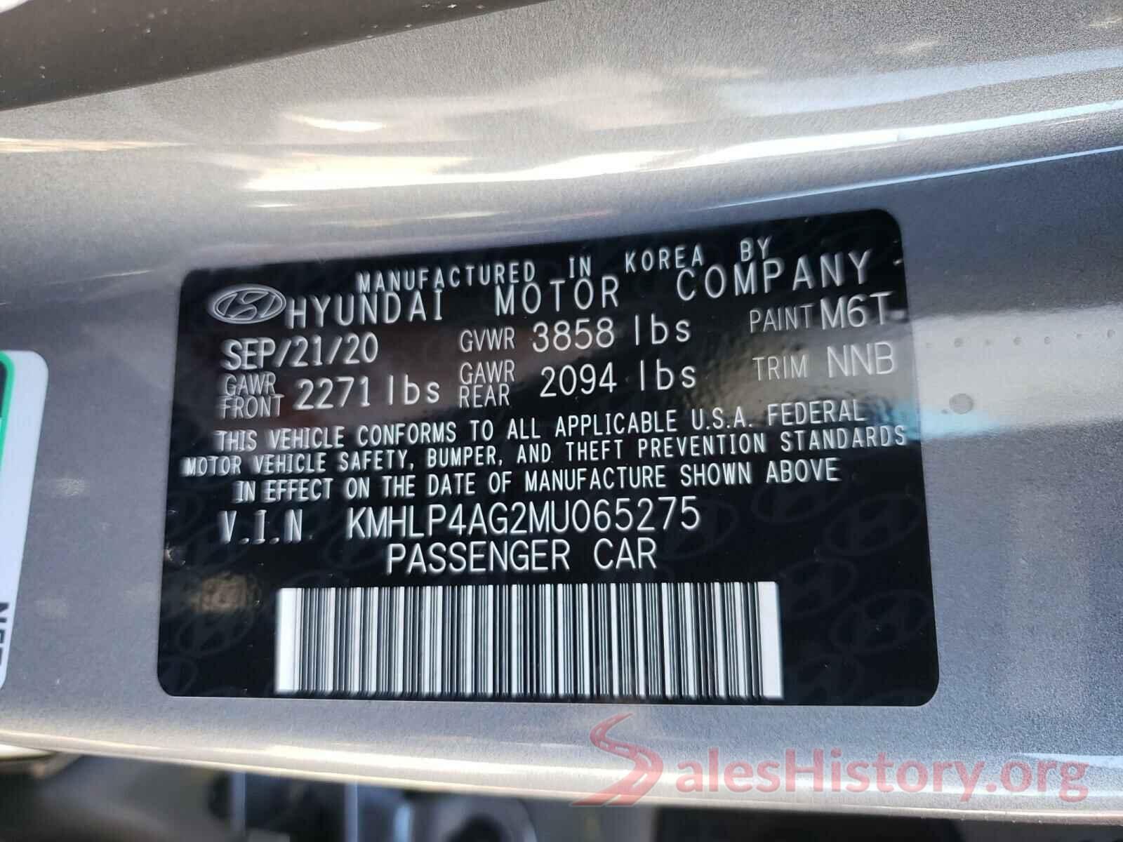 KMHLP4AG2MU065275 2021 HYUNDAI ELANTRA