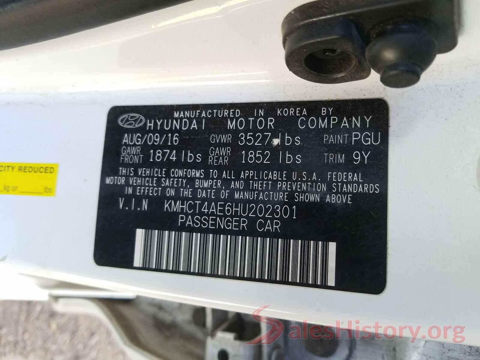 KMHCT4AE6HU202301 2017 HYUNDAI ACCENT