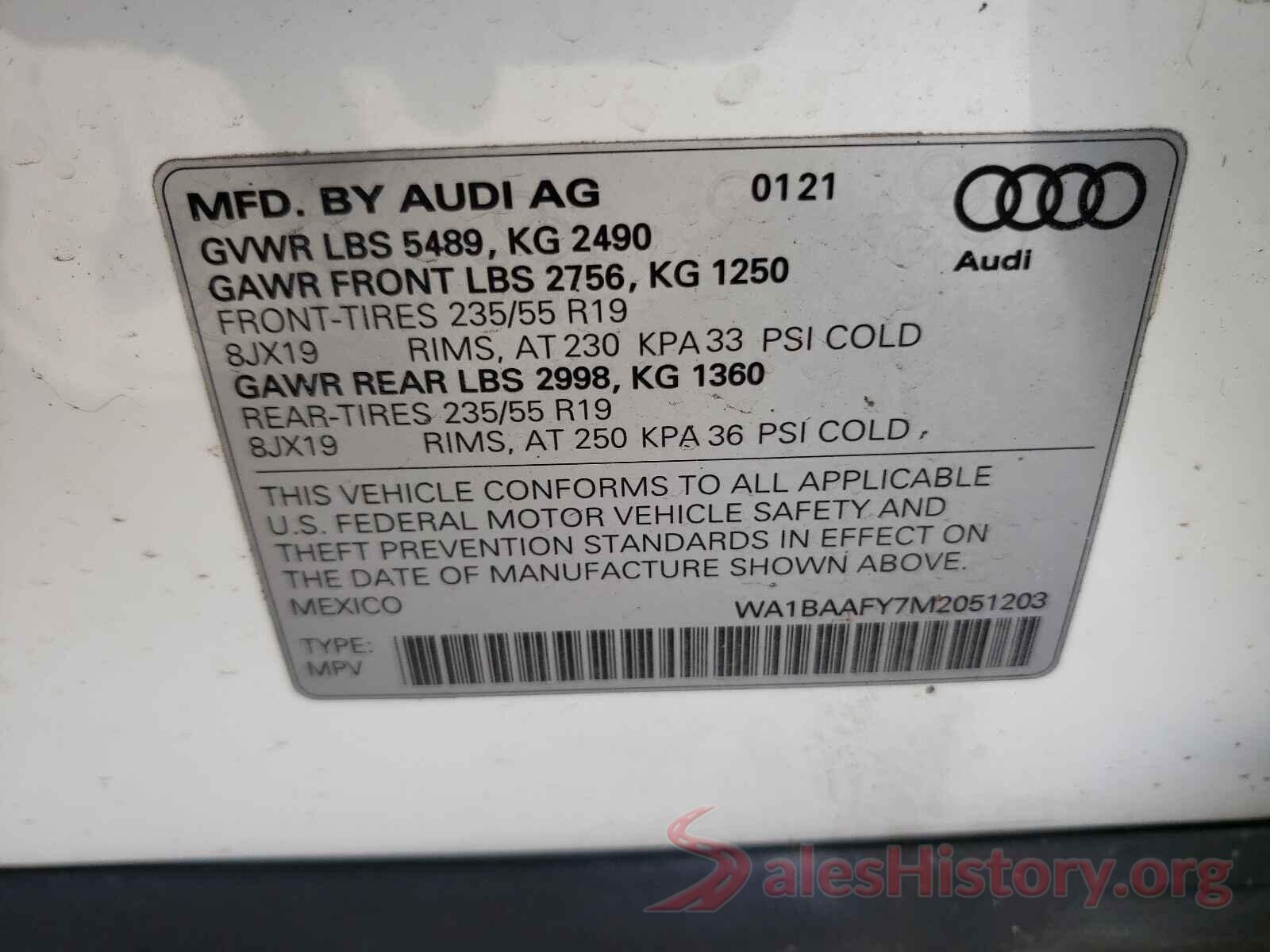 WA1BAAFY7M2051203 2021 AUDI Q5