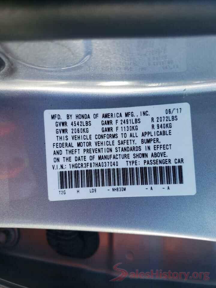 1HGCR3F87HA037040 2017 HONDA ACCORD