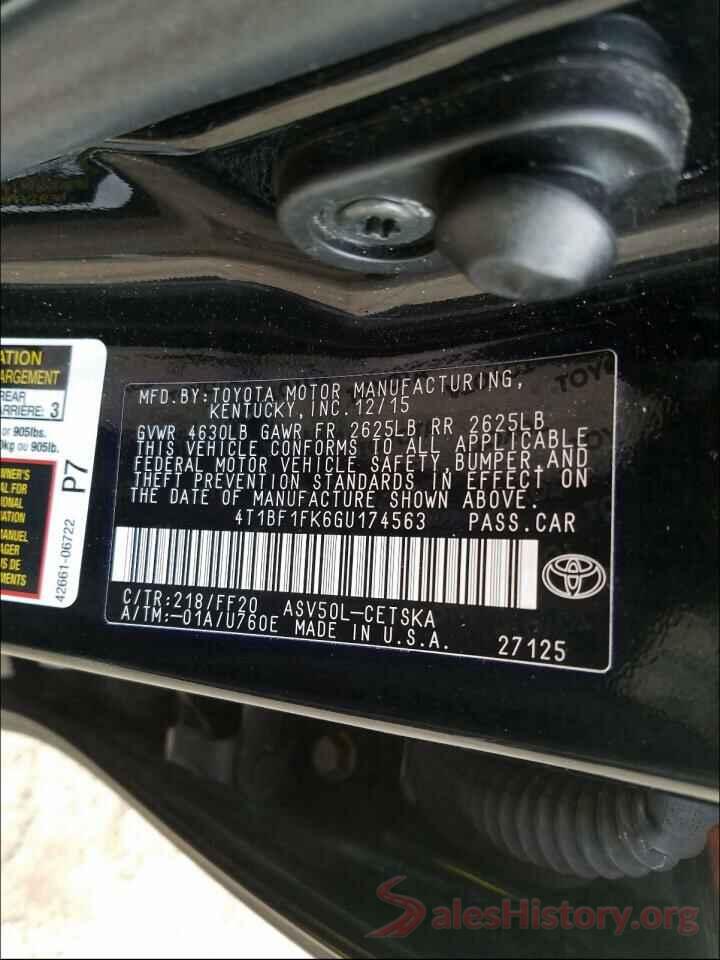 4T1BF1FK6GU174563 2016 TOYOTA CAMRY