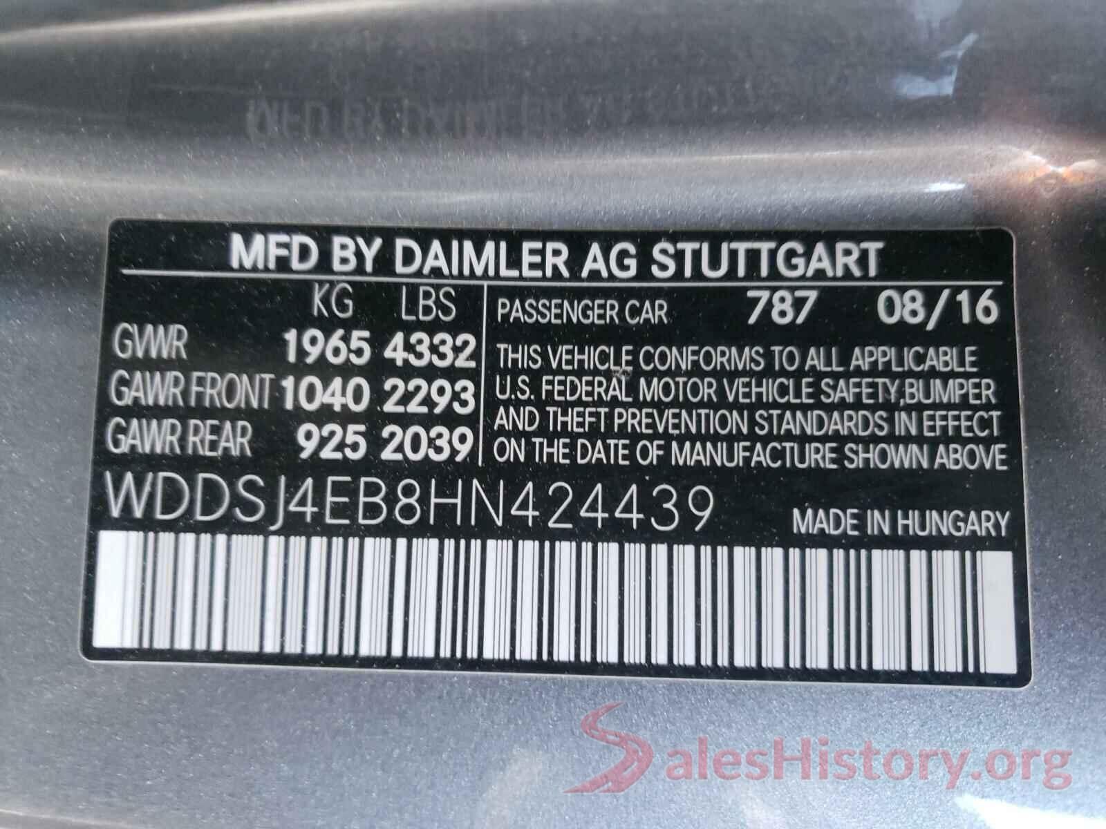 WDDSJ4EB8HN424439 2017 MERCEDES-BENZ C CLASS