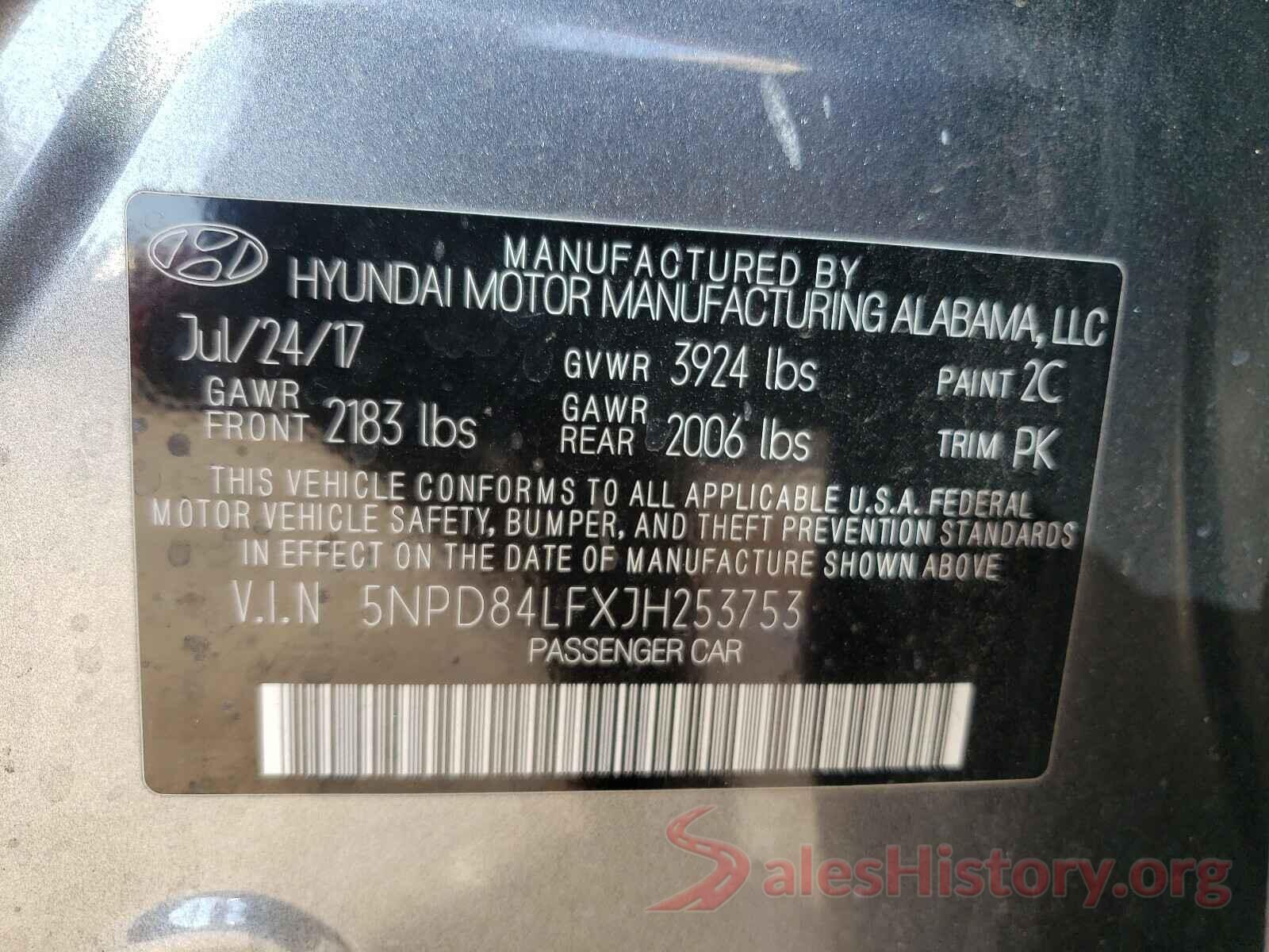 5NPD84LFXJH253753 2018 HYUNDAI ELANTRA