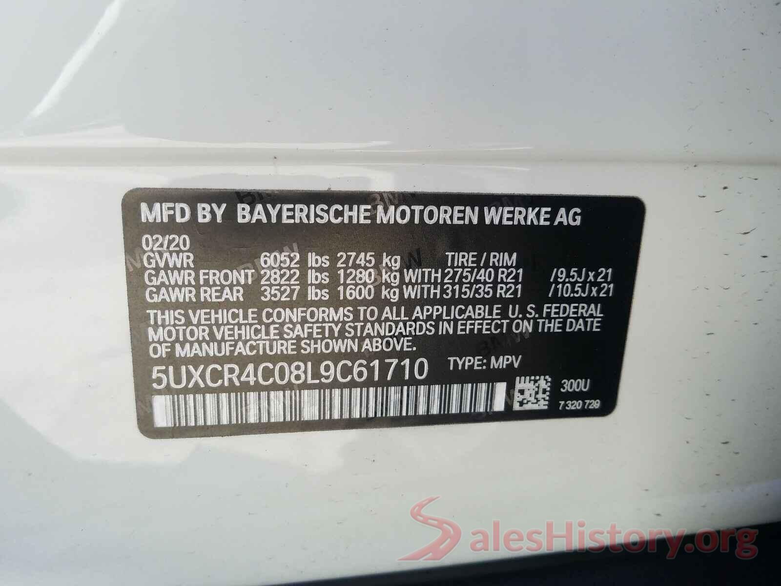 5UXCR4C08L9C61710 2020 BMW X5