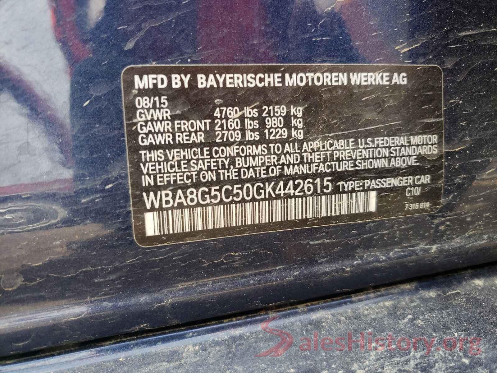 WBA8G5C50GK442615 2016 BMW 3 SERIES