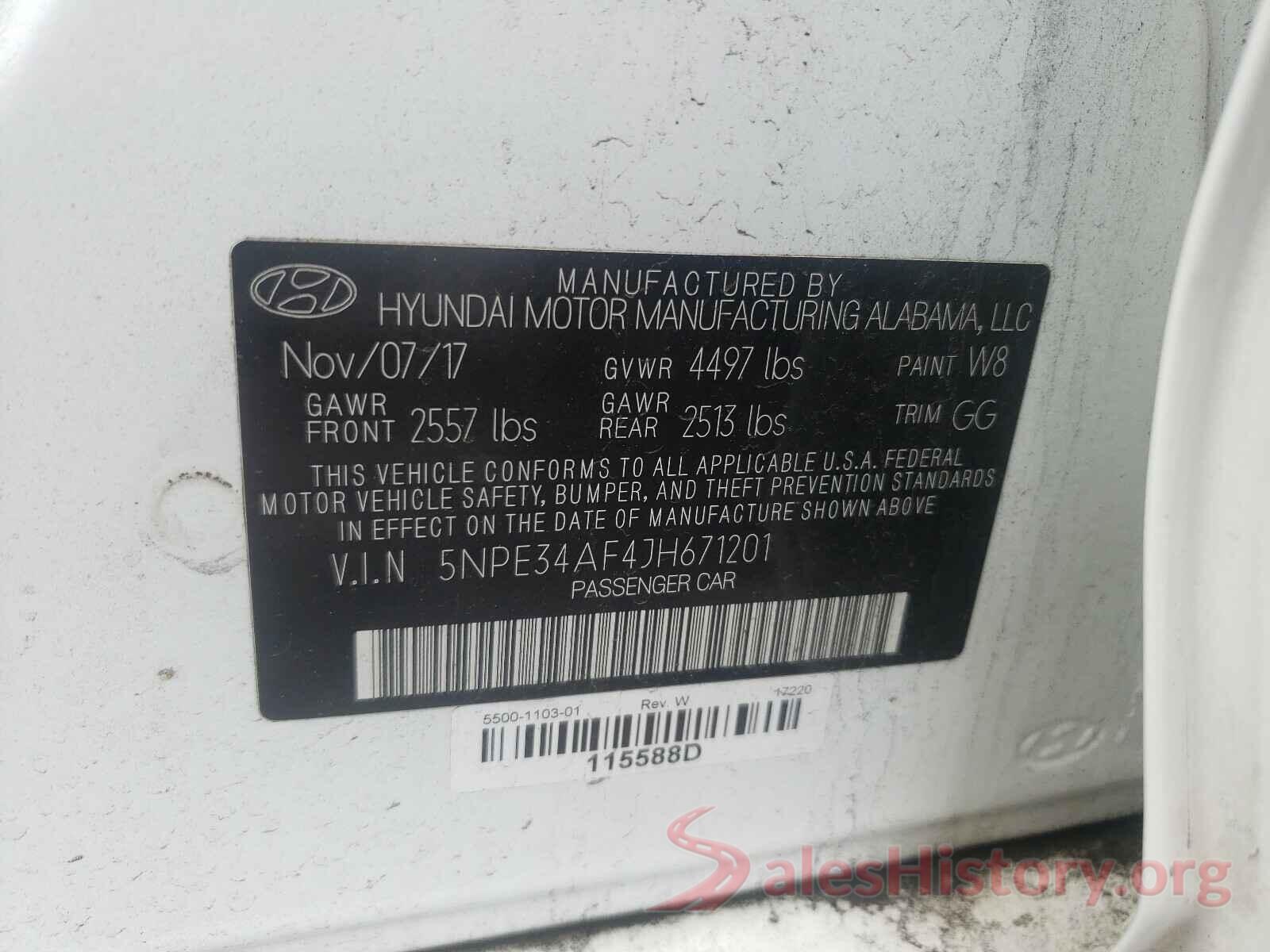 5NPE34AF4JH671201 2018 HYUNDAI SONATA