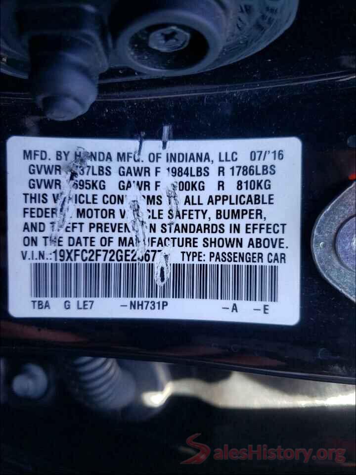 19XFC2F72GE236779 2016 HONDA CIVIC