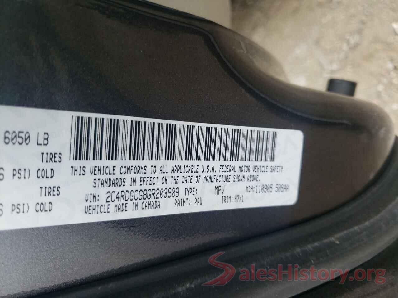 2C4RDGCG8GR203909 2016 DODGE GRAND CARA