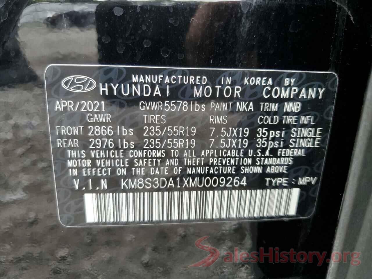 KM8S3DA1XMU009264 2021 HYUNDAI SANTA FE