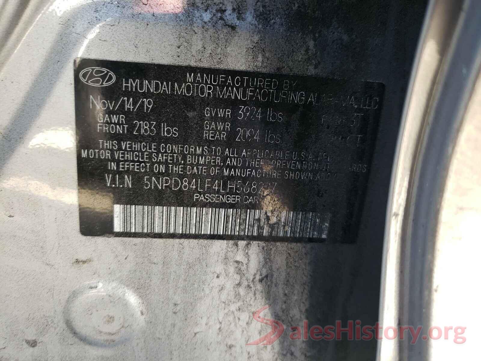 5NPD84LF4LH568227 2020 HYUNDAI ELANTRA