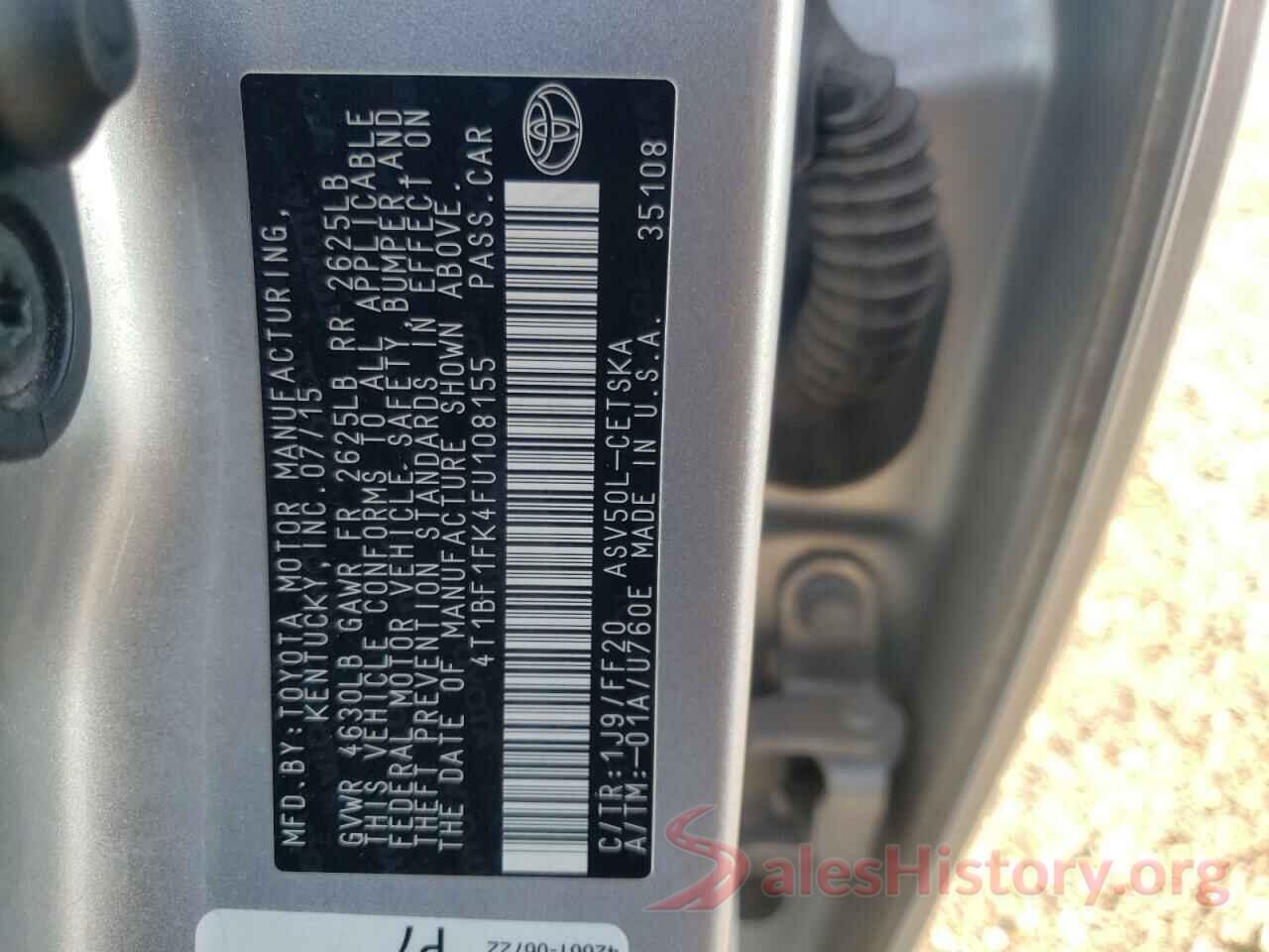 4T1BF1FK4FU108155 2015 TOYOTA CAMRY