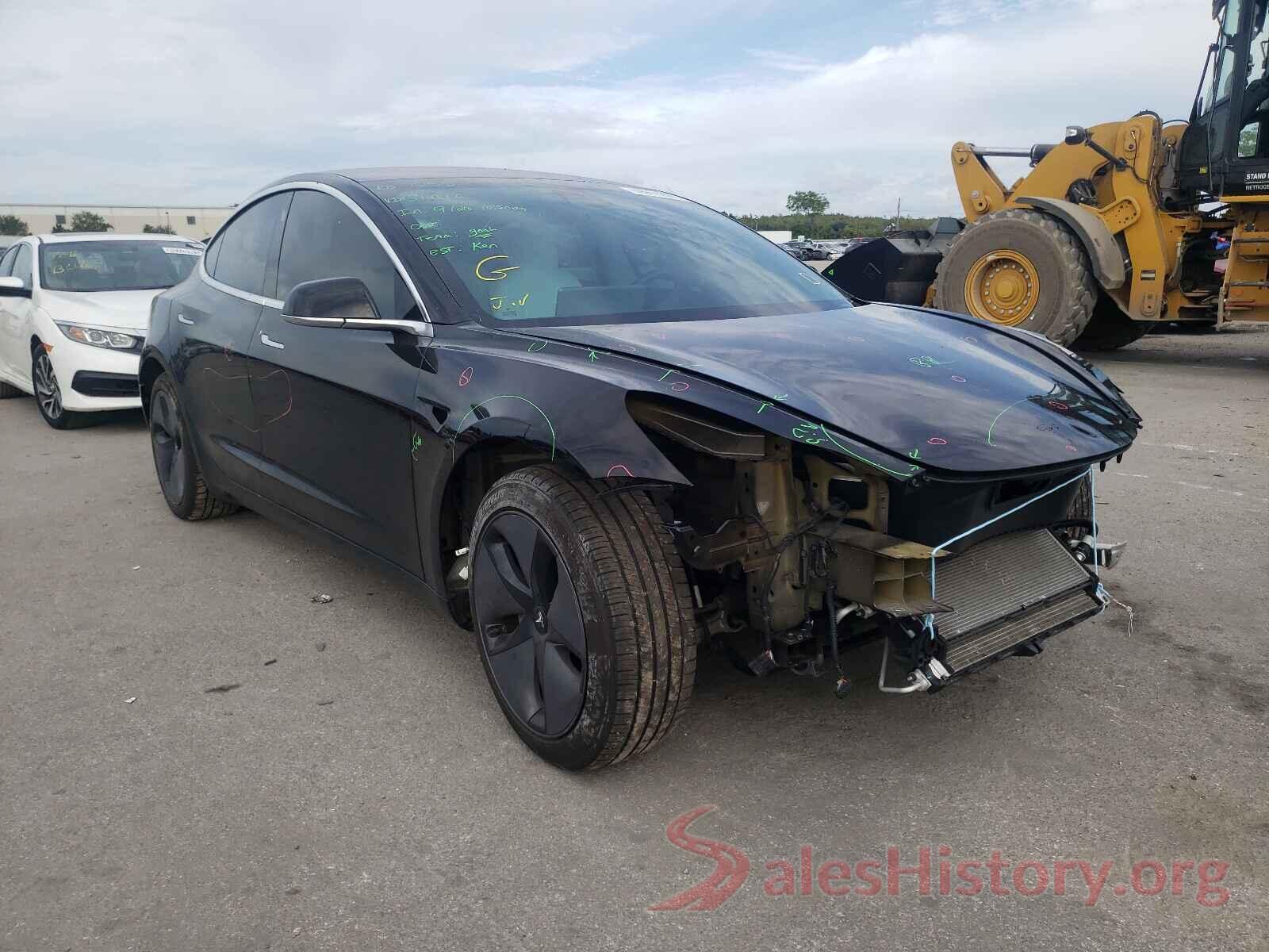 5YJ3E1EA1KF314816 2019 TESLA MODEL 3