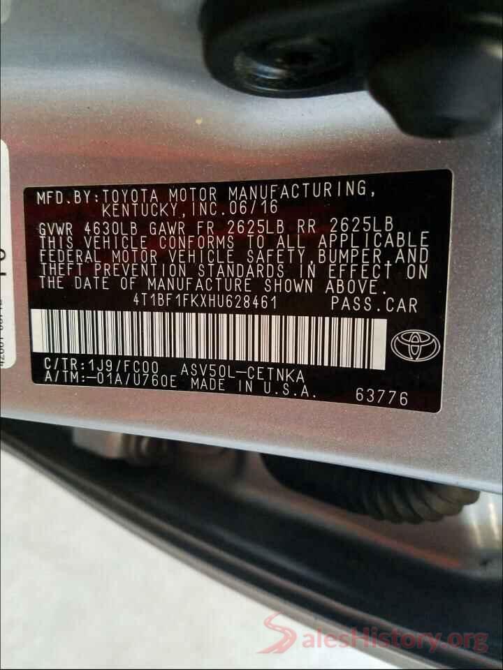 4T1BF1FKXHU628461 2017 TOYOTA CAMRY