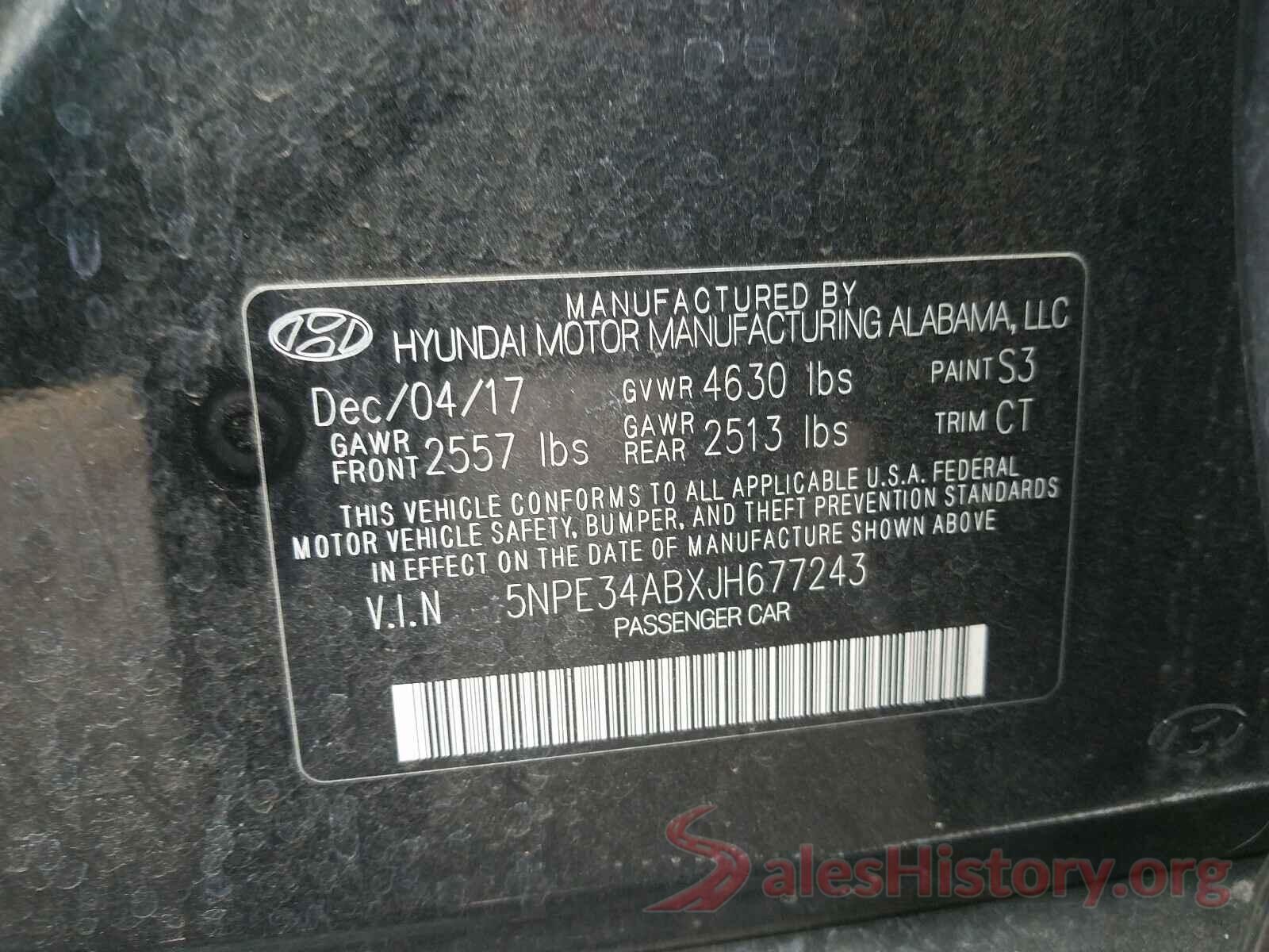 5NPE34ABXJH677243 2018 HYUNDAI SONATA