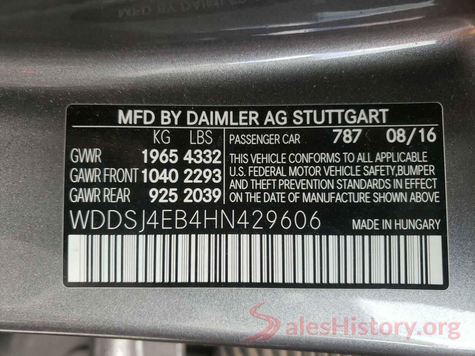 WDDSJ4EB4HN429606 2017 MERCEDES-BENZ C CLASS