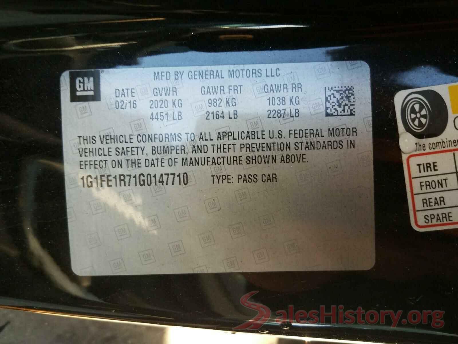 1G1FE1R71G0147710 2016 CHEVROLET CAMARO