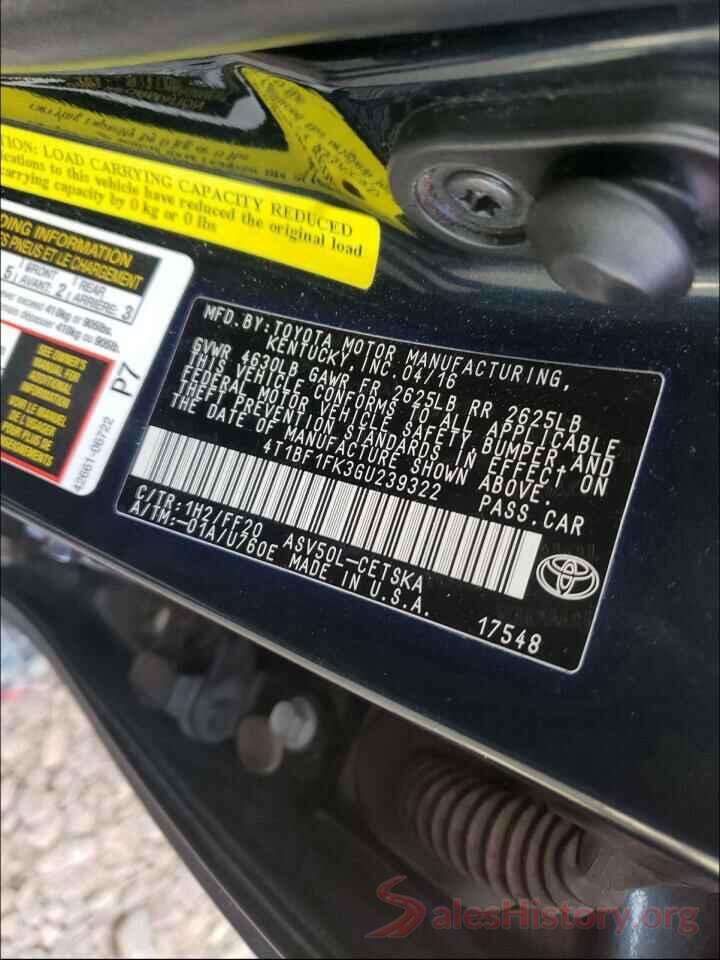 4T1BF1FK3GU239322 2016 TOYOTA CAMRY