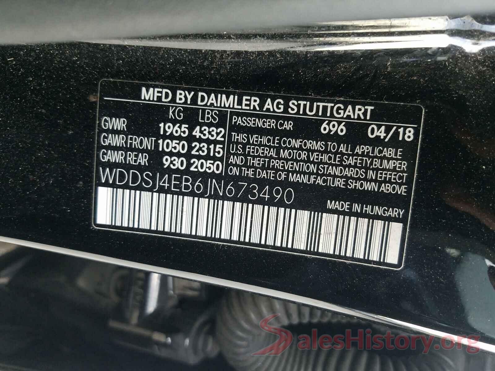 WDDSJ4EB6JN673490 2018 MERCEDES-BENZ C CLASS