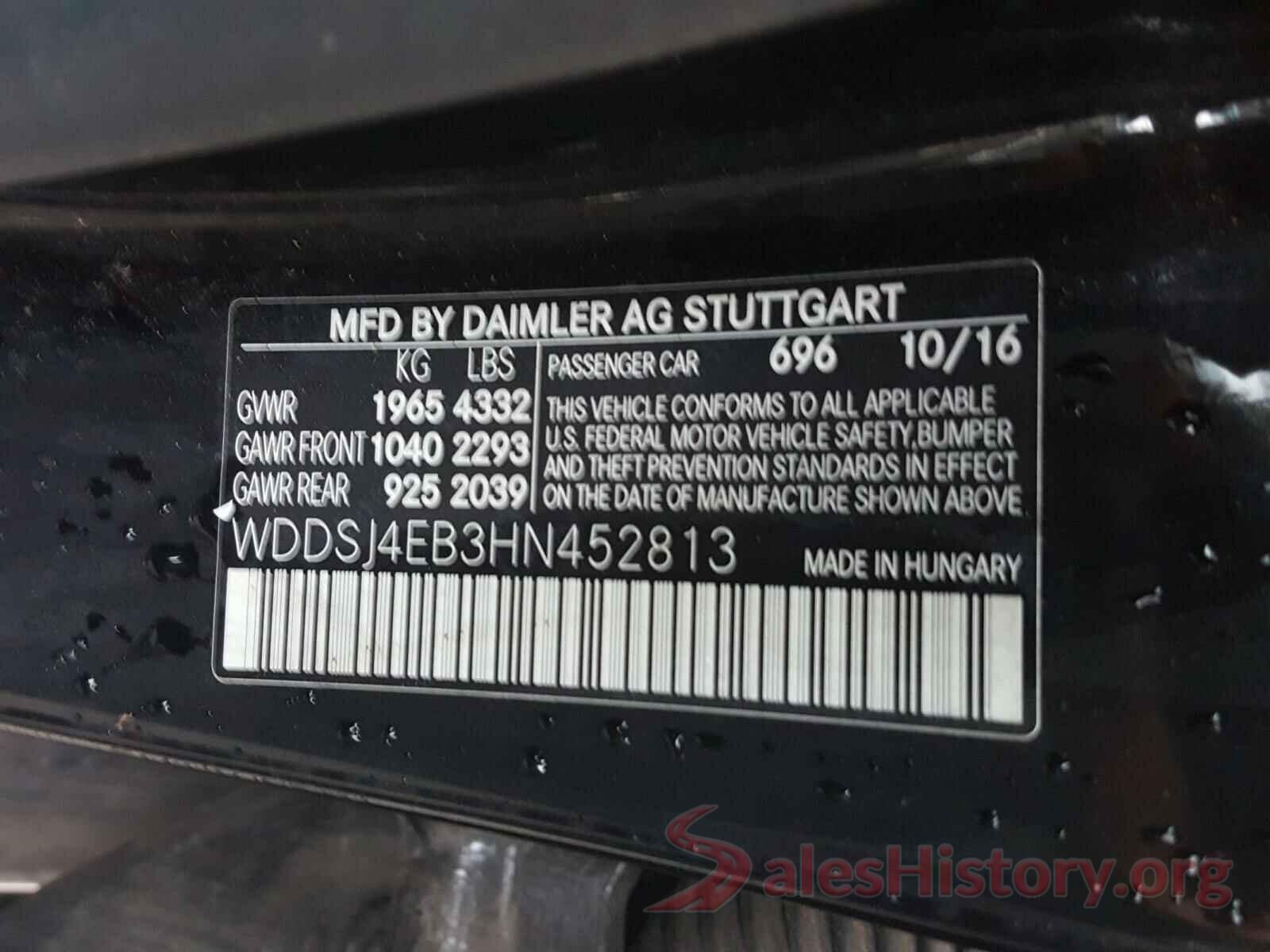 WDDSJ4EB3HN452813 2017 MERCEDES-BENZ C CLASS