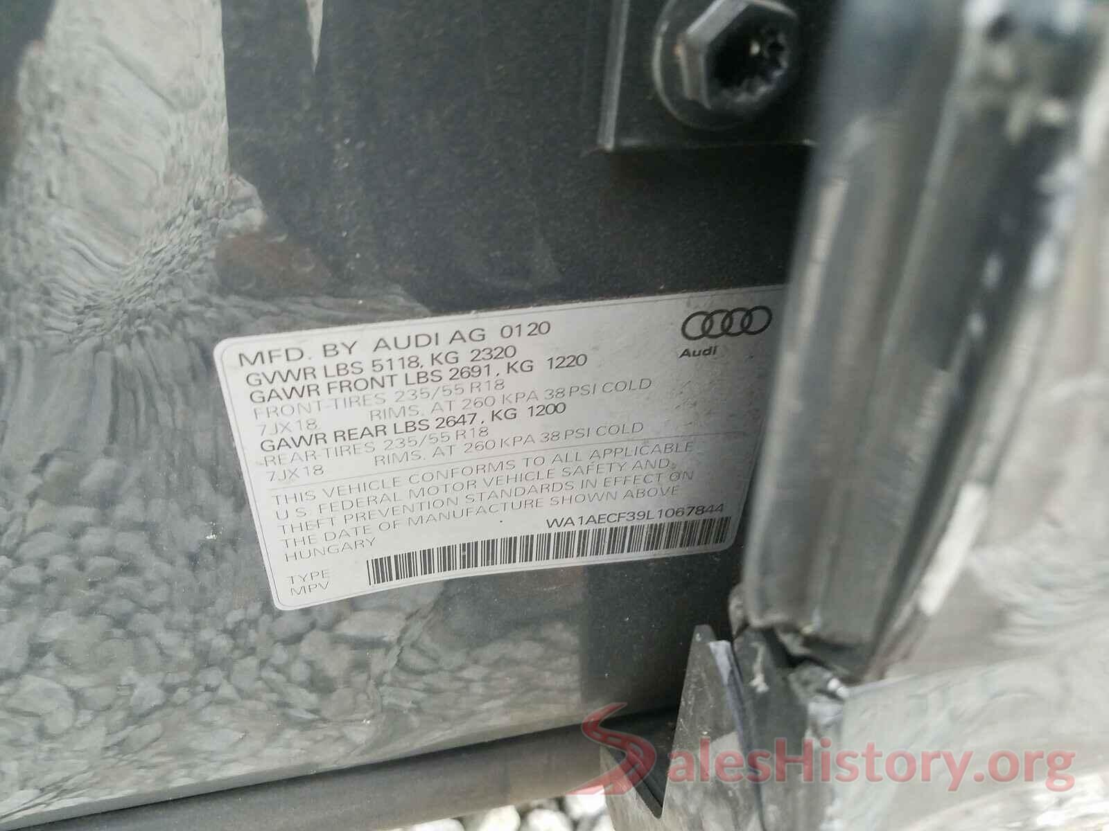 WA1AECF39L1067844 2020 AUDI Q3